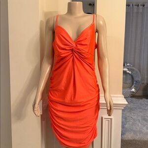 Forever 21 Orange spaghetti straps, Midi Dress